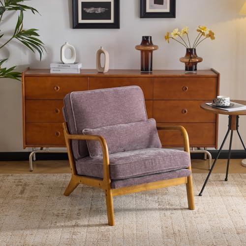 VINGLI Chenille Mid-Century Modern Accent Chair, Cute Reading Arm Chair by VINGLI
