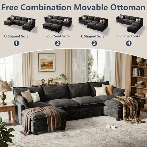 U Shaped Modular Sectional Couch, Comfy Sofa - Image 3