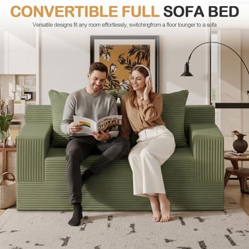 Erament Boneless Loveseat Convertible Sofa Bed, Folding Floor Futon Sleeper - Image 5