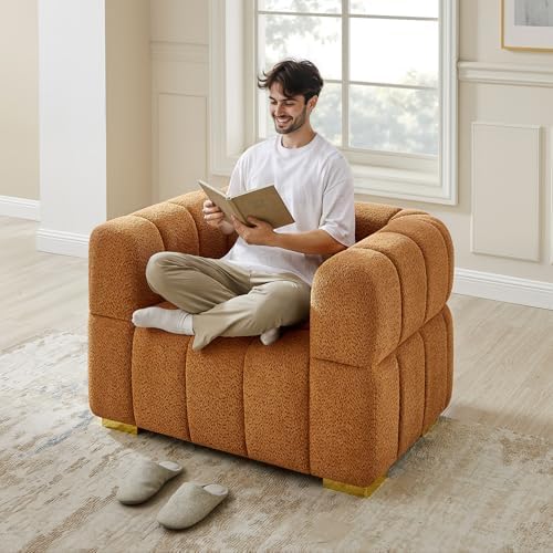 VANOMi 44.09" Oversized Accent Chair, Boucle Armchair - Image 6