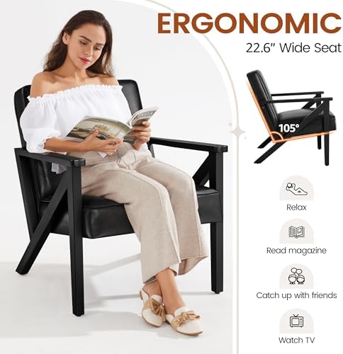 Yaheetech Mid-Century Modern Accent Chair, Lounge Chair - Image 6