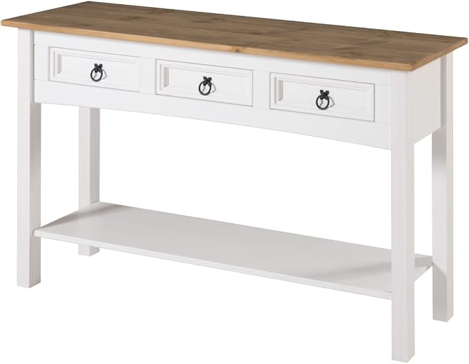 OS Home and Office Furniture Cottage Series Wood Hall Table in Corona Snow by American+Furniture+Classics