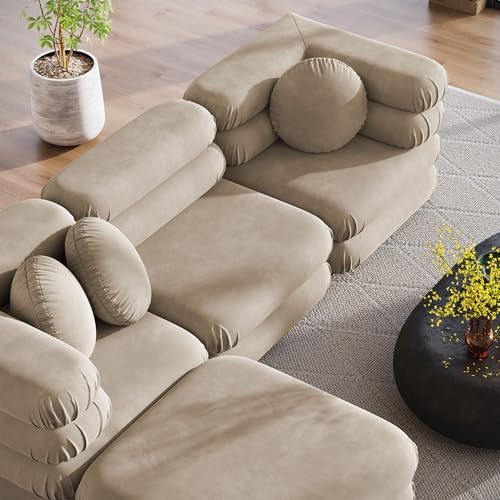 Modway Jubilee Performance Velvet 4 Piece Sectional Sofa - Image 5