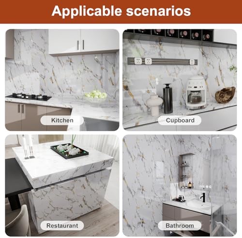 Glossy Thick Marble Contact Paper - Image 2