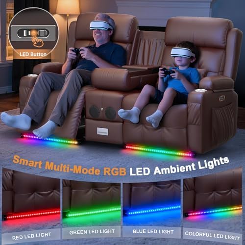 Home Theater Seating, Power Loveseat Recliner Sofa - Image 5