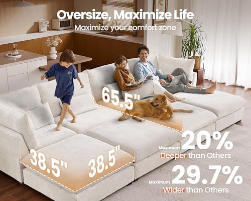 154" Oversize Chenille Modular Sectional Sofa Couches - Image 3