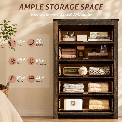 RedLemon Farmhouse 48" 5-Drawer Dresser - Image 4