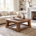 Rustic 40" Square Coffee Table, Solid Reclaimed Wood by DMFurniture