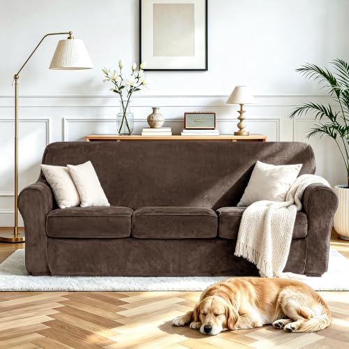 Luxury Velvet Sofa Covers for 3 Cushion Couch - Image 2