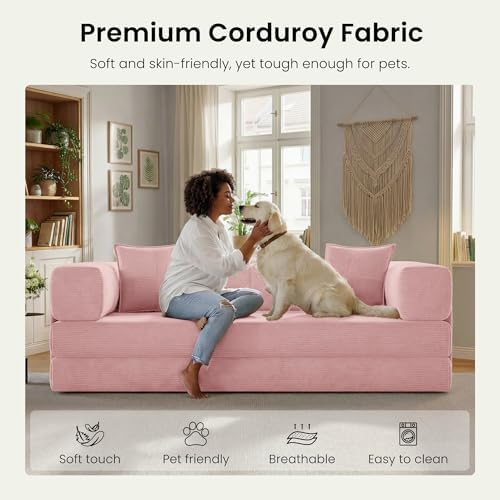 78.8" Convertible Futon Sofa Bed, Boneless Couch - Image 6