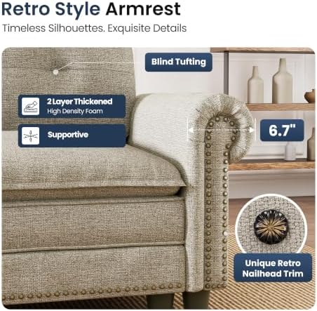 PHI VILLA Modular Sectional Sofa & Cloud Loveseat Set Living Room 2-Piece - Image 5