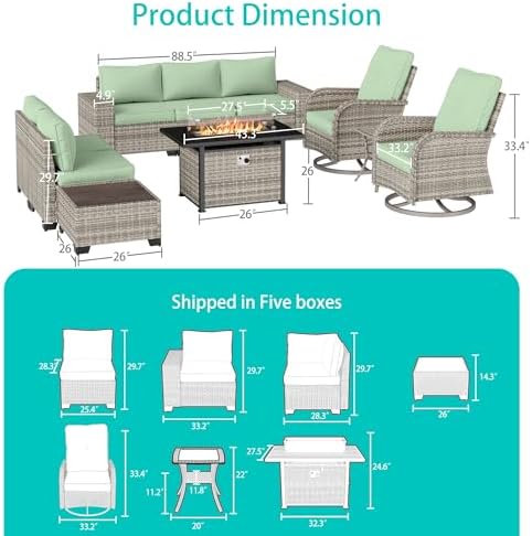 Outdoor Patio Furniture Set PE Wicker Rattan Outdoor Sectional Sofa - Image 3