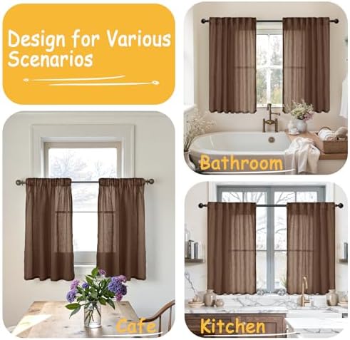 YoungsTex Small Linen Curtains 40 Inches Long - Image 2