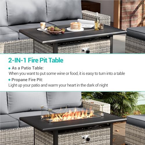 Outdoor Patio Furniture Set PE Wicker Rattan Outdoor Sectional Sofa - Image 5