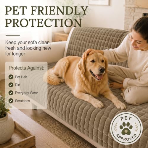 Smiry Velvet Couch Cover for Dogs, Non Slip Soft Sofa Protector for Pets - Image 6