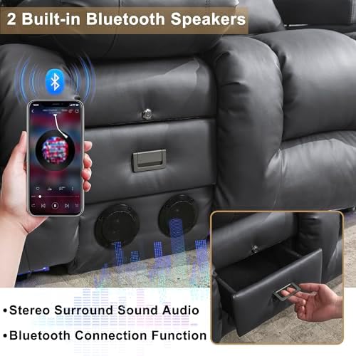 URRED Power Loveseat Recliner Sofa - Image 7