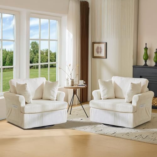 VINGL 39.2" Wide 360° Swivel Accent Armchairs by VINGLI