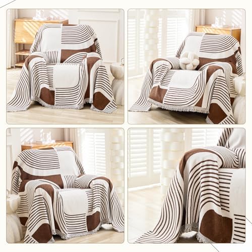 WEYOND Boho Couch Cover, Chenille Sofa Covers Washable - Image 2