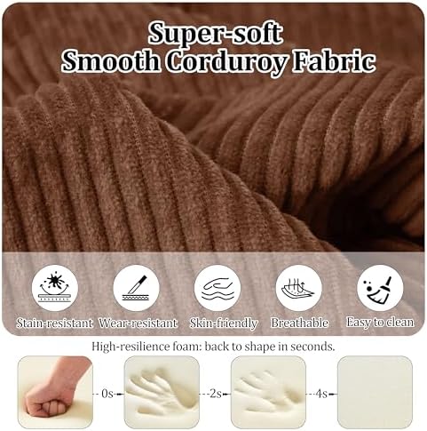 79'' Convertible Compressed Corduroy Folding Cloud Sofa Bed, 4 in 1 Modern - Image 5