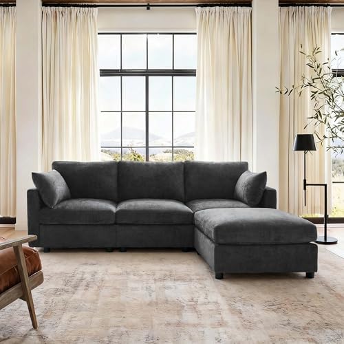 Iroomy Sectional Couch for Living Room, Comfy L Shaped Convertible Sofa - Image 4