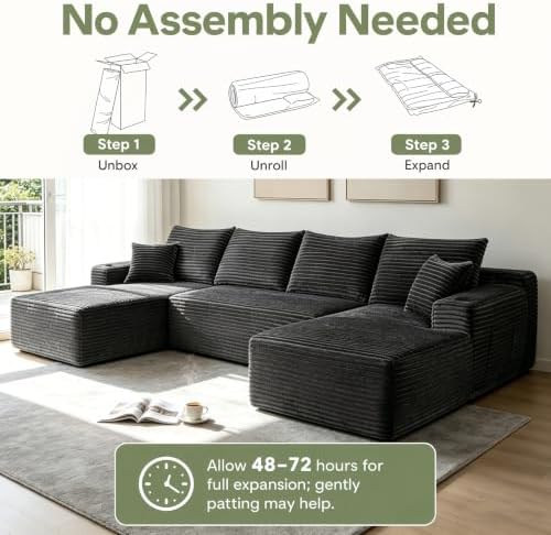 Yafylly 134" U Shaped Sectional Sofa - Image 7