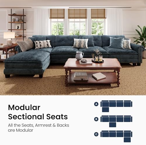 PHI VILLA 150" Oversized Modular Sectional Couch L Shaped - Image 7