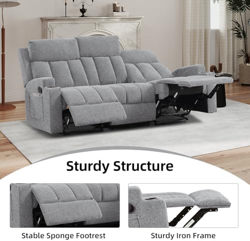 CANMOV Manual Recliner Sofa Set, Fabric Recliner Living Room Furniture Sets - Image 5