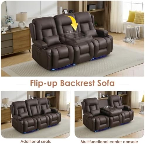 TUNYI Wall Hugger Loveseat Recliner Sofa - Image 5