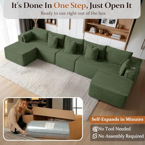 168" Cloud Sectional Couch, Comfort U Shaped Sofa - Image 3