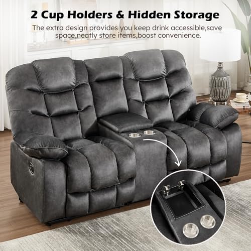 HAOMARKETS 3 Pieces Recliner Sofa Furniture Set, Include 2 Manual Loveseat Sofas - Image 4