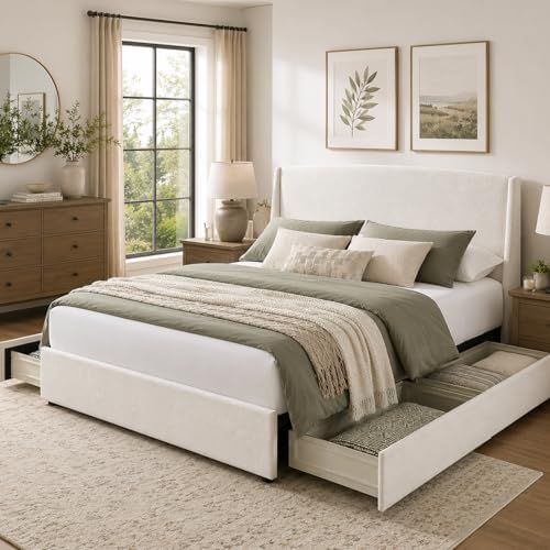 VELOCAVA Cal King Upholstered Platform Bed by VELOCAVA