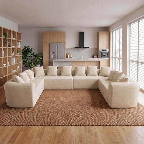Claiks 142" Cloud Boneless Couch, U-Shaped Sectional by CLAIKS
