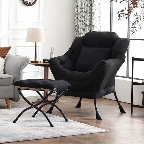 Lazy Chair with Ottoman, Comfy Reading Chair by HomeEastllyHome