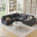 103" Cloud Couch Modular Sectional Sofa, Oversized L-Shaped 5 Seater Deep Seat by MAKIAAP