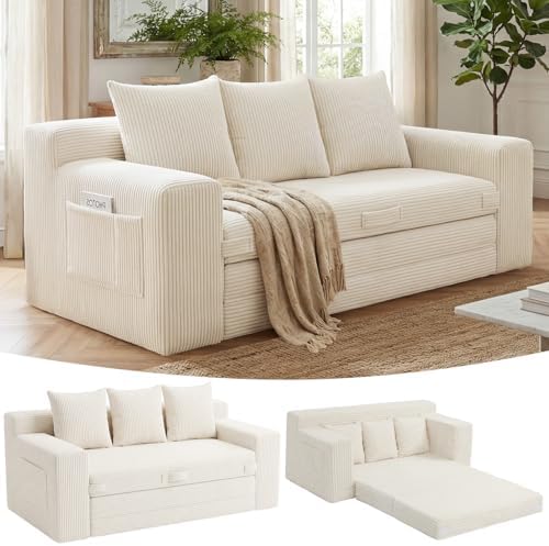 Boneless Couch, 3 Seater Boneless Couch Bed – 3-in-1 Convertible Sleeper Sofa by Winzoo