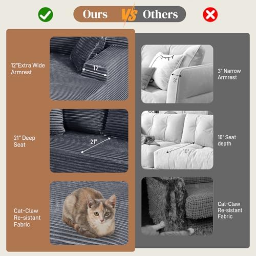 108" L Shaped Cloud Boneless Sectional Couches - Image 6