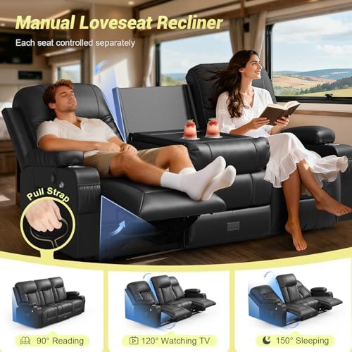 RV Loveseat Recliner Sofa, 3 Seater Reclining Sofa - Image 3