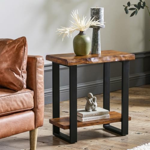 Tribesigns Solid Wood Side Table, Industrial Pine Wood Nightstand by Tribesigns