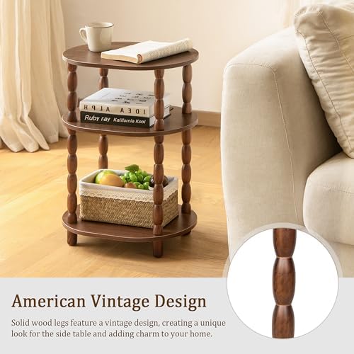MaxSmeo Small Side Table with Charging Station, 3-Tier Small End Table with USB - Image 6