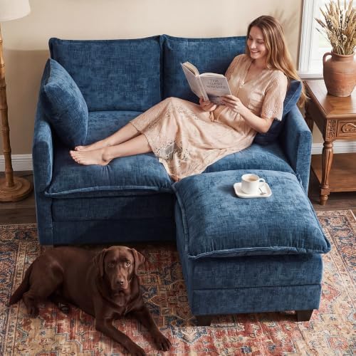 50" Loveseat Sofa with Ottoman, Cloud 2-Layer Cushion & 27" Deep Seat, Modern - Image 3