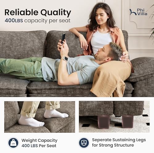 PHI VILLA 2-Piece Modular Loveseat Couch & 3-Seat Sectional Sofa Set - Image 6