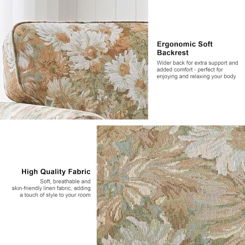 Folral Accent Chair, Comfy Reading Armchair - Image 3