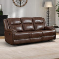 EBELLO Genuine Leather Recliner Manual 3 Seat Sofa Couch by EBELLO