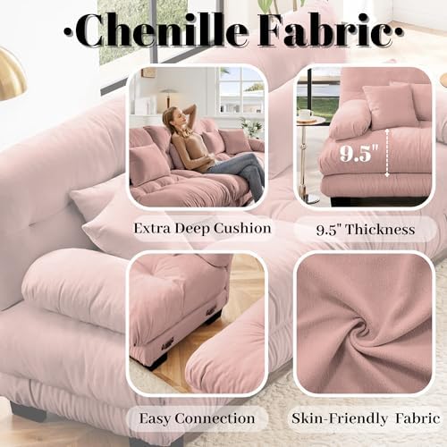Modular Sectional Sofa for Living Room, Oversized 4 Seater Beige Sectional - Image 4