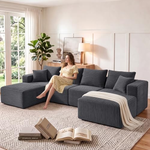 118" Boneless Couch, Modular Sectional Sofa - Image 6