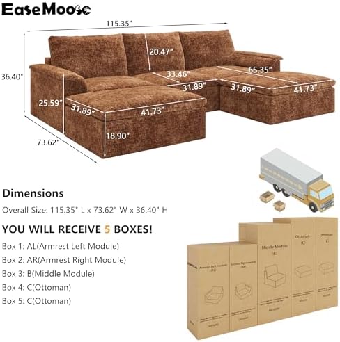 EASE MOOSE Boneless Couches for Living Room - Image 2