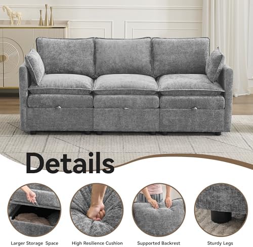 80" Cloud Modular 3 Seater Sofa - Image 5
