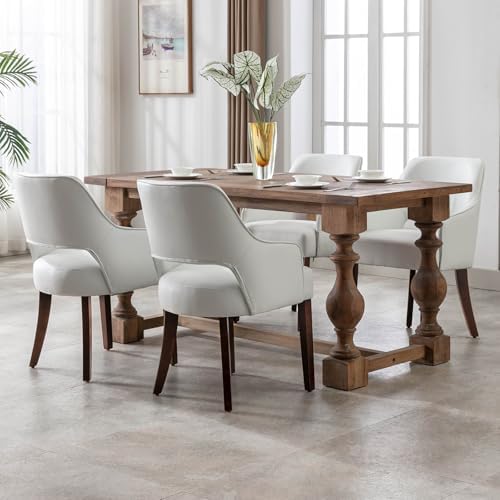 Faux Leather Upholstered Dining Chairs Set of 2 - Image 7