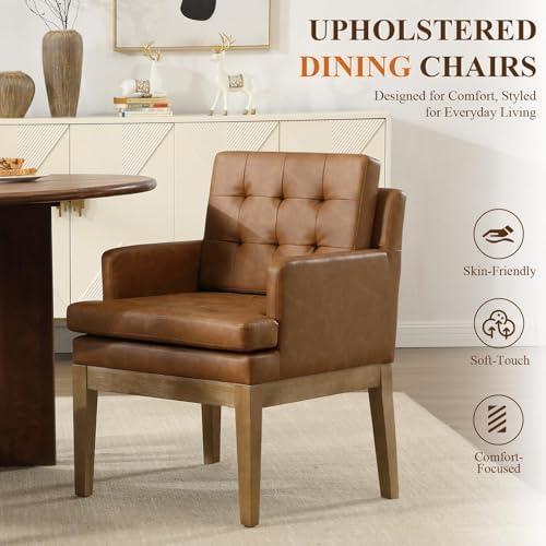 Upholstered Tufted Dining Chairs - Image 3