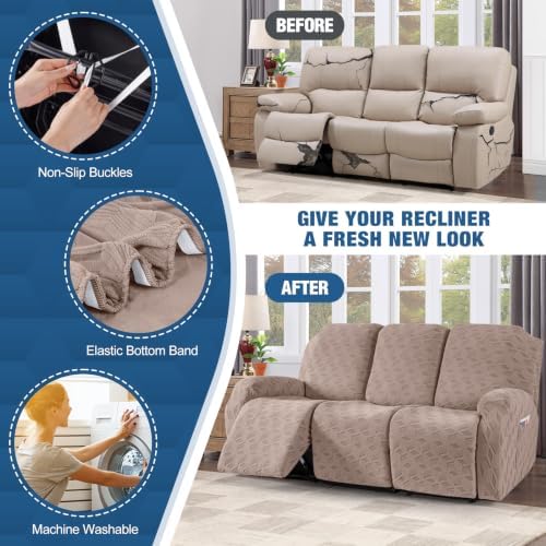 TAOCOCO Recliner Sofa Covers Stretch Reclining Couch Cover, Jacquard Recliner - Image 5